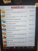 Wanderlust Burger menu