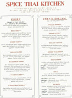 Spice Thai Kitchen menu