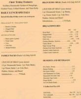 Branch Bbq Catering menu