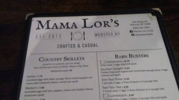 Mama Lor's Cafe. menu