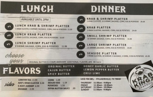 Krab Kingz menu