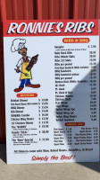 Ronnie's Ribs menu