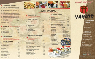 Yamato Sushi Asian Grill menu
