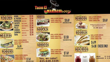 Tacos El Mariachi Loco menu