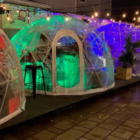 The Pour Yard Igloo Village outside