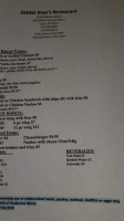 Debbie Kaye's Restauarant menu