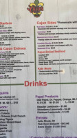The Cajun Shack menu