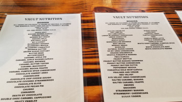 Vault Nutrition menu
