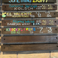 Sonoma Springs Brewing menu