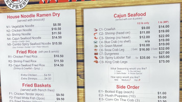 Cajun Seafood Express menu