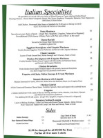 Cafe D Italia menu