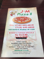 J&m Pizza inside