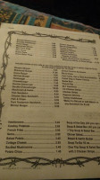 Shamrock Club menu