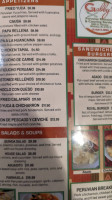 Gabby's Peruvian Catering Services menu