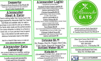 Alexander Eats menu