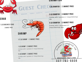 Gilbert's Crawfish Tub menu