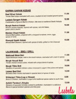 Lasbela Catering menu