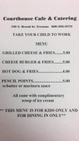 Courthouse Cafe Catering menu