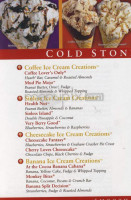 Cold Stone Creamery menu