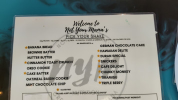 Not Your Mama's Nutrition menu