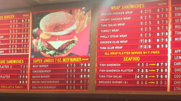 Jimbo's Hamburger Palace menu