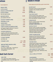 Wankers Corner Saloon & Cafe menu