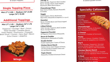 Simple Simon's Pizza menu