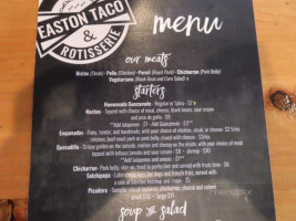 Easton Taco Rotisserie menu