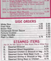 Golden Chopsticks Chinese menu