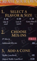 Cold Stone Creamery menu