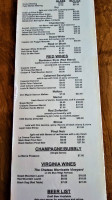 The Log House 1776 menu
