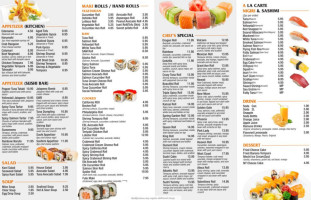 Nara Sushi menu