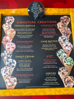 Cold Stone Creamery menu