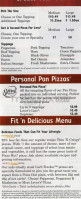 All About Pizza menu