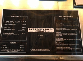 Parktown Pizza Company menu