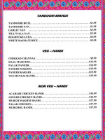 Chai Chenak menu