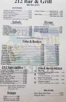212 Grill menu