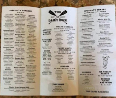 Dairy Dock menu