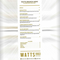 Watts 1903 Spirits Eatery menu