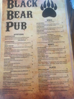 Black Bear Pub menu