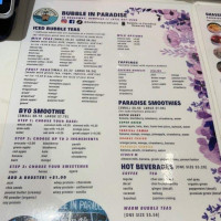 Bubble In Paradise menu