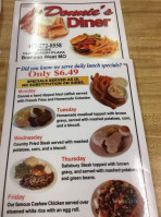 D's Dinner menu