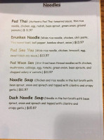 Prosser Thai Bistro menu