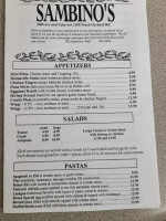 Sambino's menu