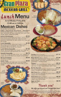 Gran Plaza menu