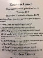 Nc Noodle menu