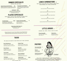 Taco Molino menu