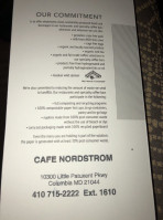Cafe Nordstrom menu