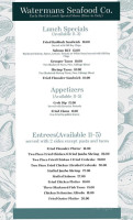 Waterman's Seafood Co. menu