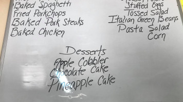 Down Home Cooking menu